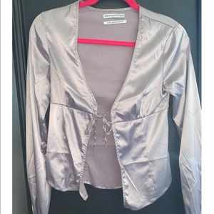 purple satin long sleeve from urban outfitters